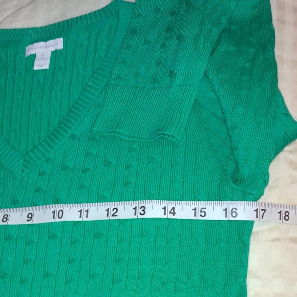 Charter Club Green pullover sweater. Cotton/nylon blend Never worn. Size S. - Picture 9 of 12